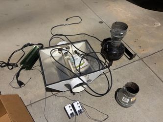 Indoor 1000 watt light. Temperature controls.   Exhaust fan
