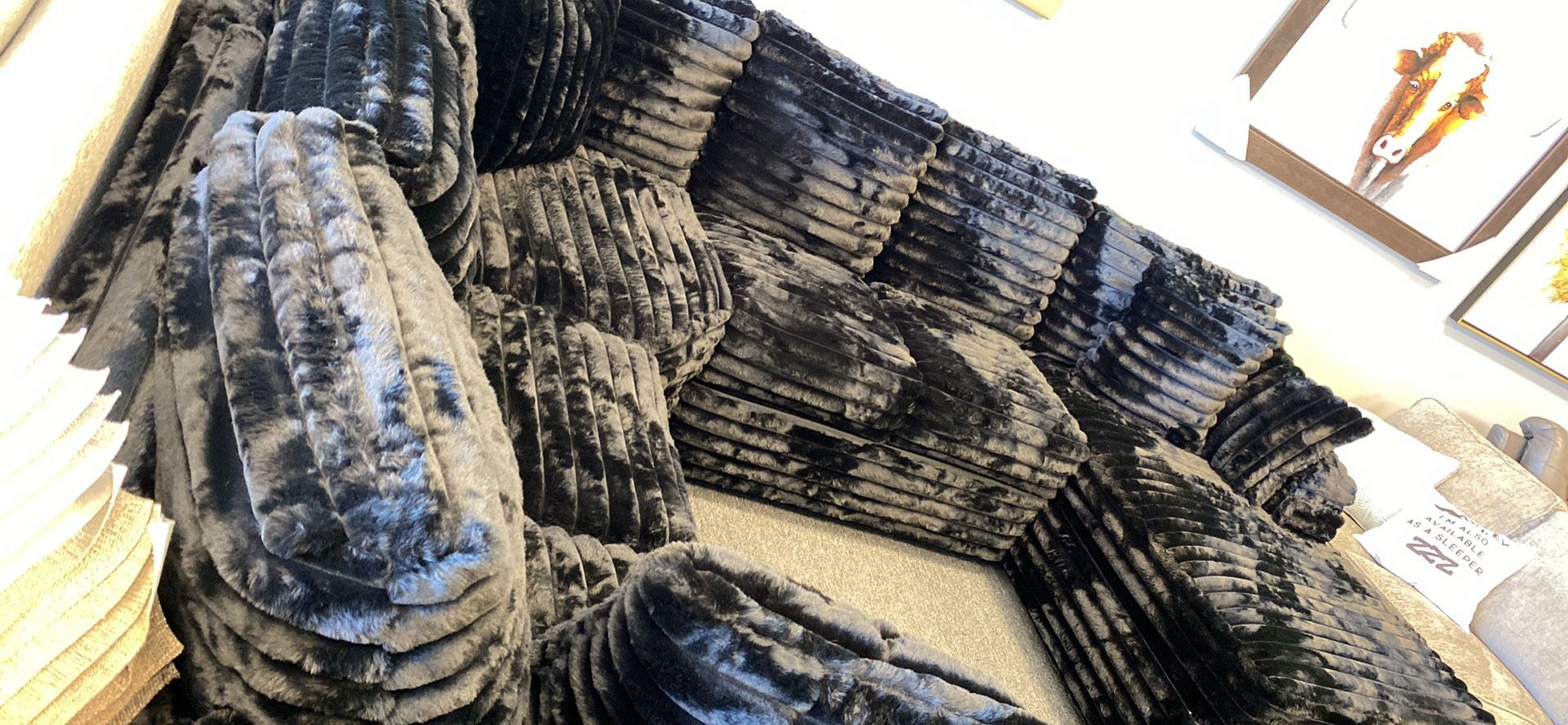 Black Beauty Sectional Plush Corduroy Left Or Right Reversible Chaise Can Finance $10 Down Bad Credit Builder Today Let’s Go! In Stock 