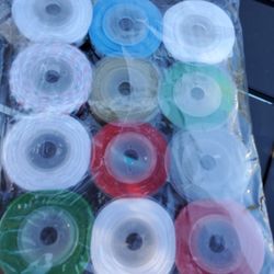 Set Of 12  6yard Spools Of Christmas  Gross Grain Ribbon