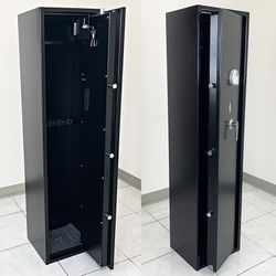 (New) $199 Large 5-Rifle Gun Safe Box Biometric Fingerprint 14x12x57” 