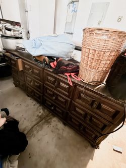Walnut wood big dresser $300