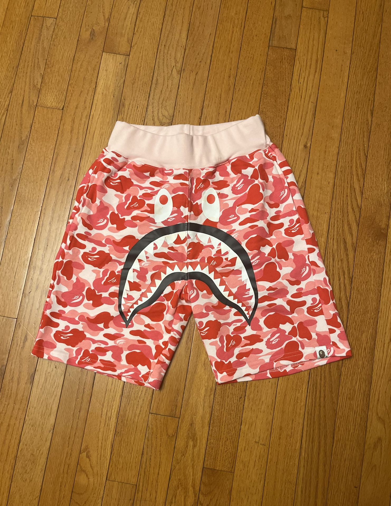 Red And White Bape Camo Shorts