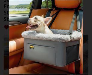 Gray Plush Dog Car Booster Seat - Safe Travel Pet Carrier 20 Pounds