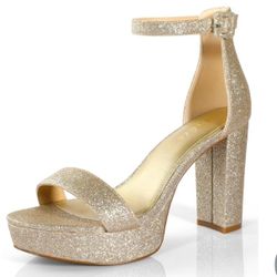 Ankis Platform Heels 4 Inches Chunky heels Sandals Size 7 .