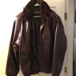 Men Leather Bomber Jacket Size 4x Fits Like A 2x