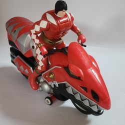 Power Rangers Dino Thunder Red Raptor Cycle Bandai Motorcycle Bike toy