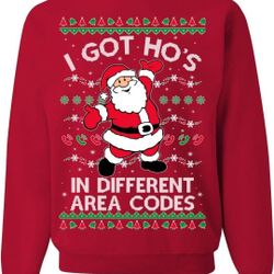 Wild Bobby Santa Claus Ugly Christmas Sweater Crewneck Sweatshirt Size XL