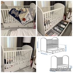 Crib + mattress + cover