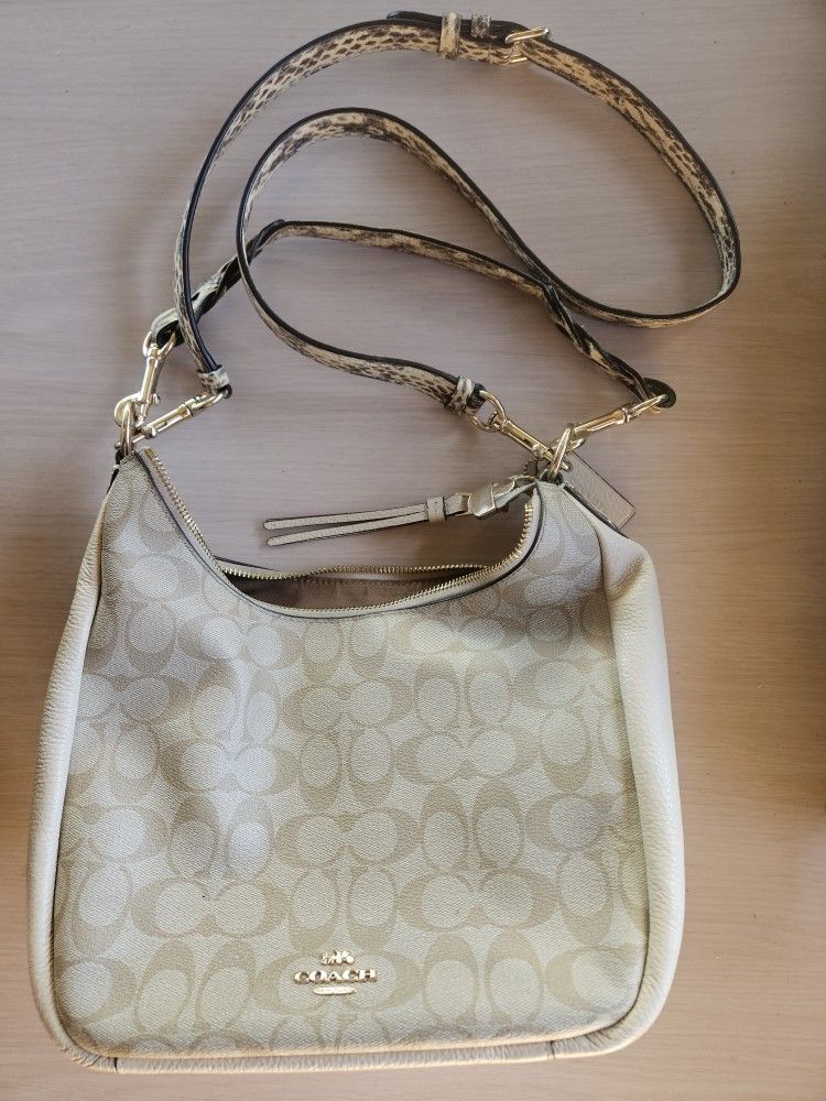 COACH Hobo Faux Snakeskin Purse