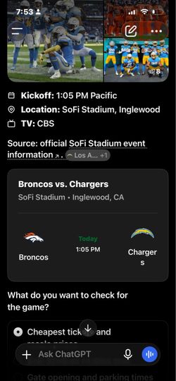 Chargers vs the Broncos