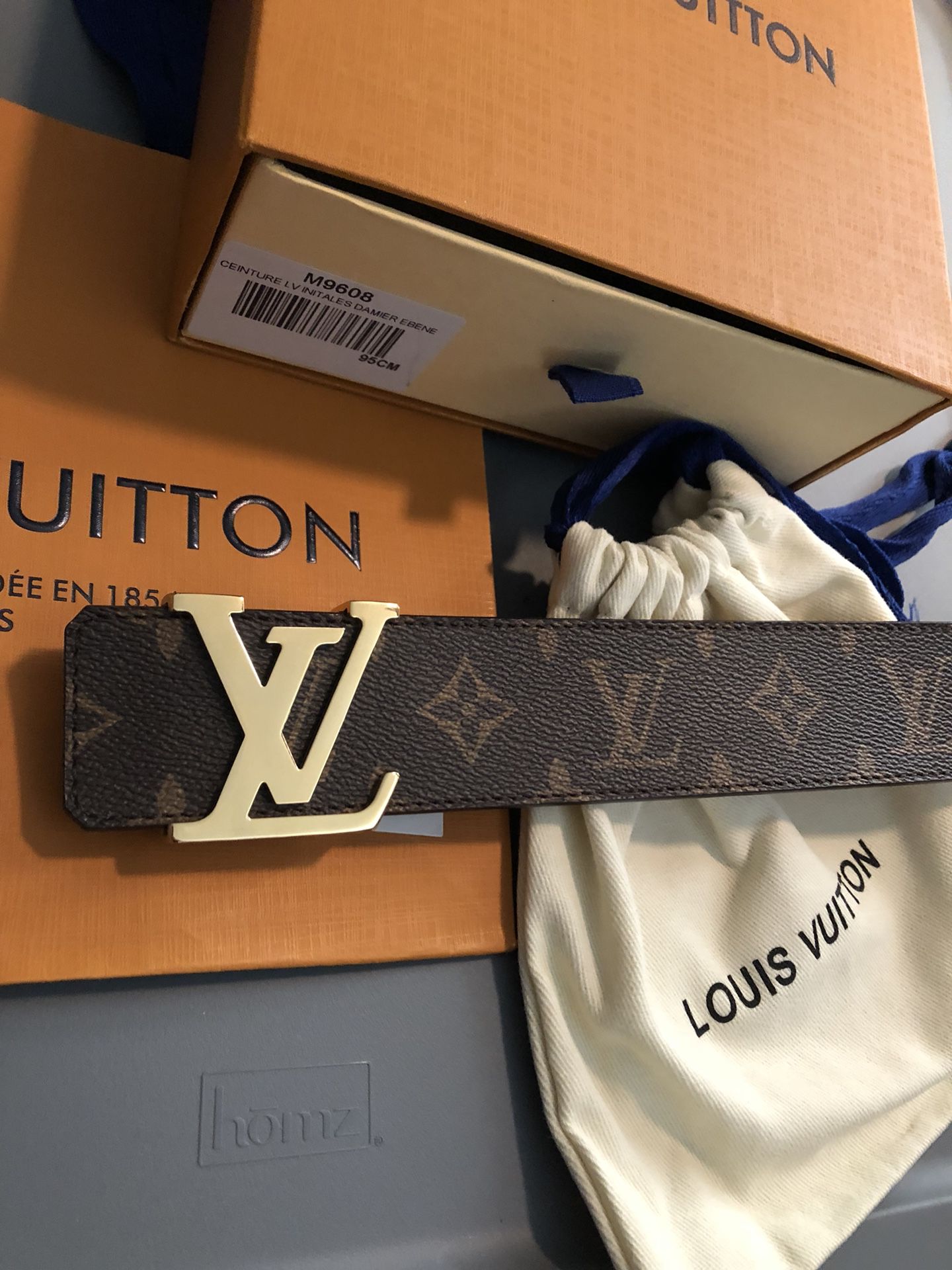 Louis Vuitton Damier Ebene Canvas Initiales Belt 95 CM Louis Vuitton
