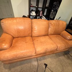 Brown Leather Couch