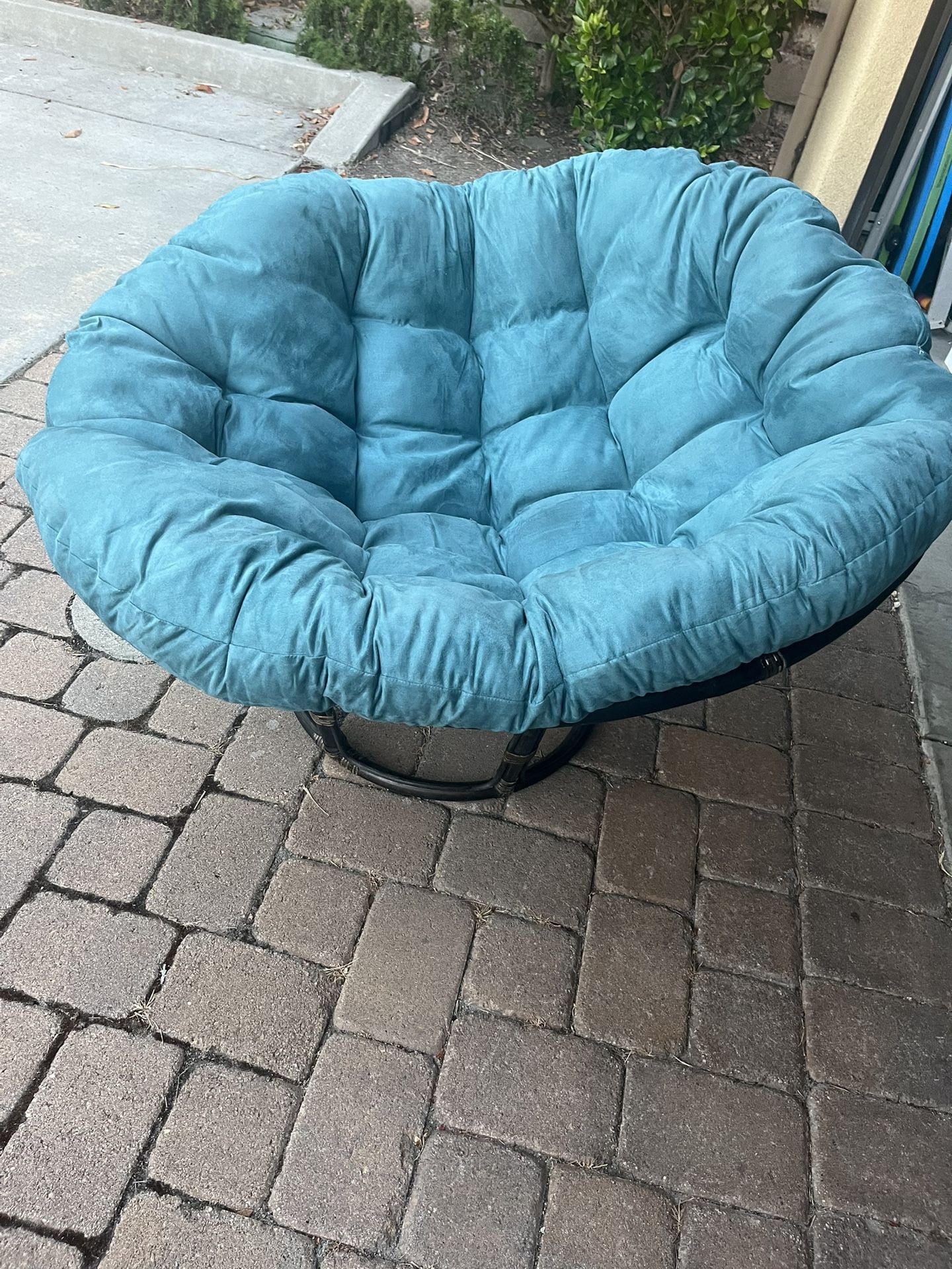 Papasan Chair – Rattan Frame + Corduroy Cushion