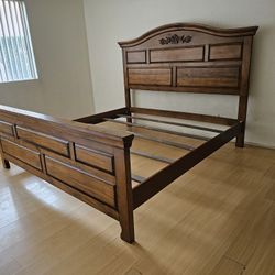 King size solid wood bed frame.