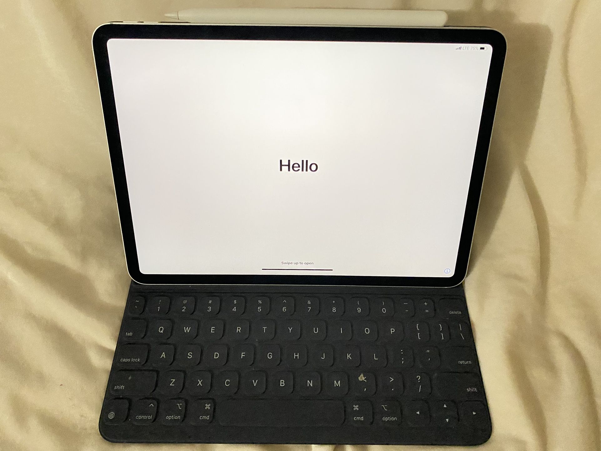 Apple iPad Pro 11” 256GB WiFi + Cellular Silver With Apple Pencil And Apple Keyboard