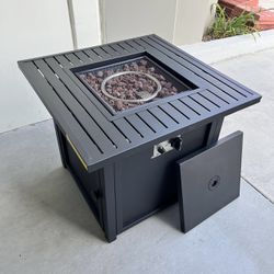 New In Box $140 Each 28x28x25 Inch Tall Full Iron Fire Pit Propane Table 50000 BTU With Cover And Rocks Patio Furniture 