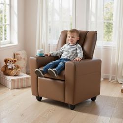 Kid recliner PU leather sofa with cup holder brand new in box