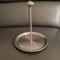 Serving Tray Polished Stainless Steel Plate w/ Steel Handle