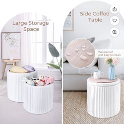 Ottoman with Storage Set of 3 New in the box