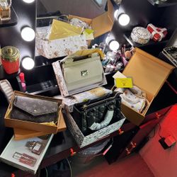 designer bags, wallet, glasses etc