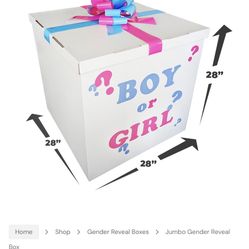 New Jumbo Box Gender Reveal Box