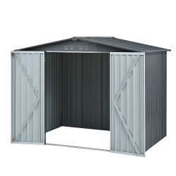 Metal Storage Shed with Double Doors, Heavy-Duty Galvanized Steel Outdoor Garden Shed for Tools, Lawn Equipment, and Yard Storage (72.8Hx68.9Dx87.8W)