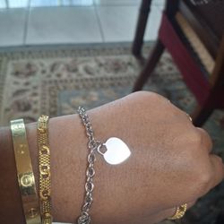 14k White Gold Bralet With Heart Charm