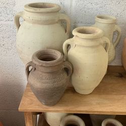 Vintage Handmade Clay Jars 