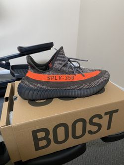 Yeezy 350 V2 CARBEL/STEGRY/SOLRED sz 12 