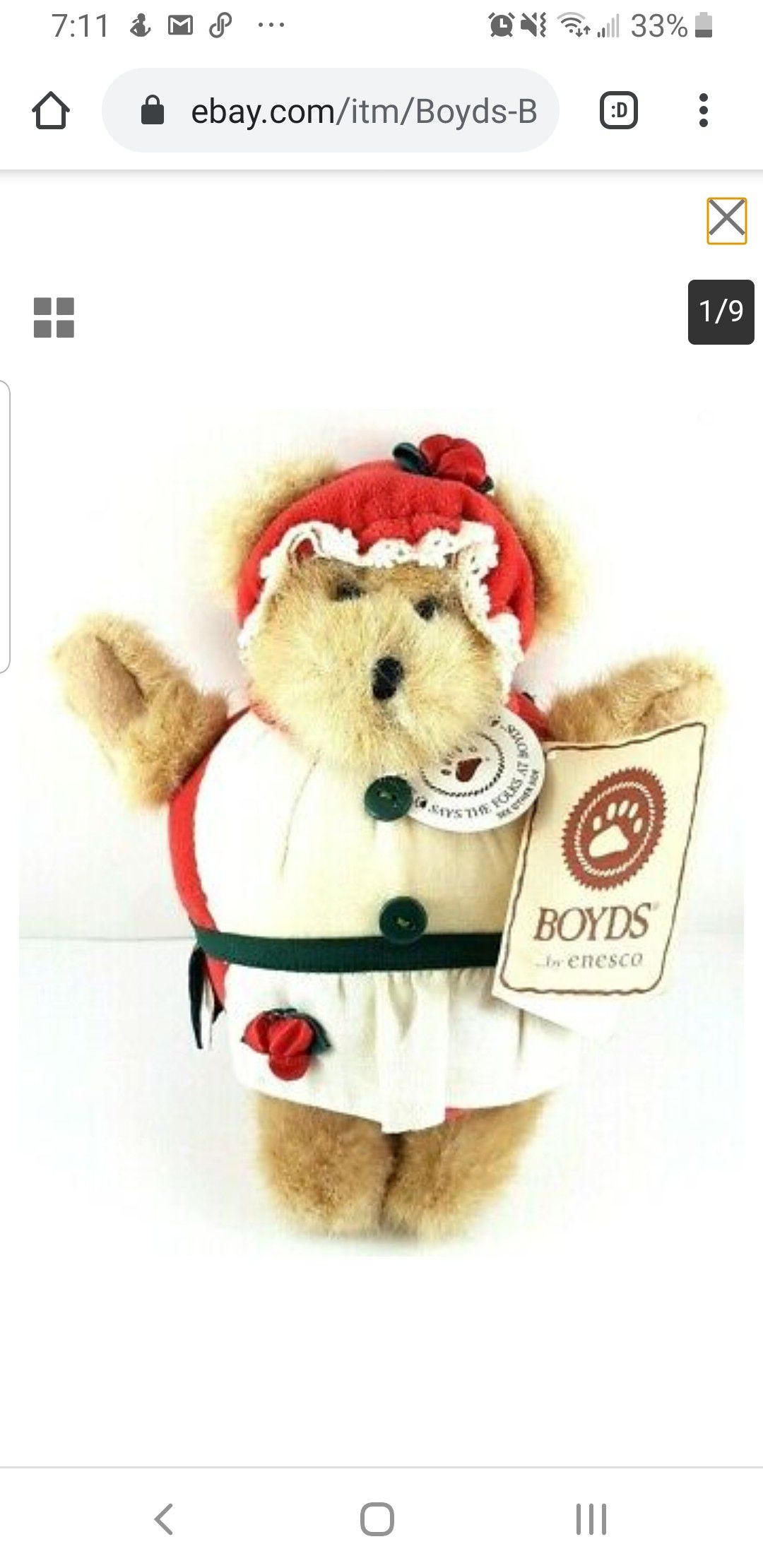 Boyds bears plump n waddle chrissy new in plastic
