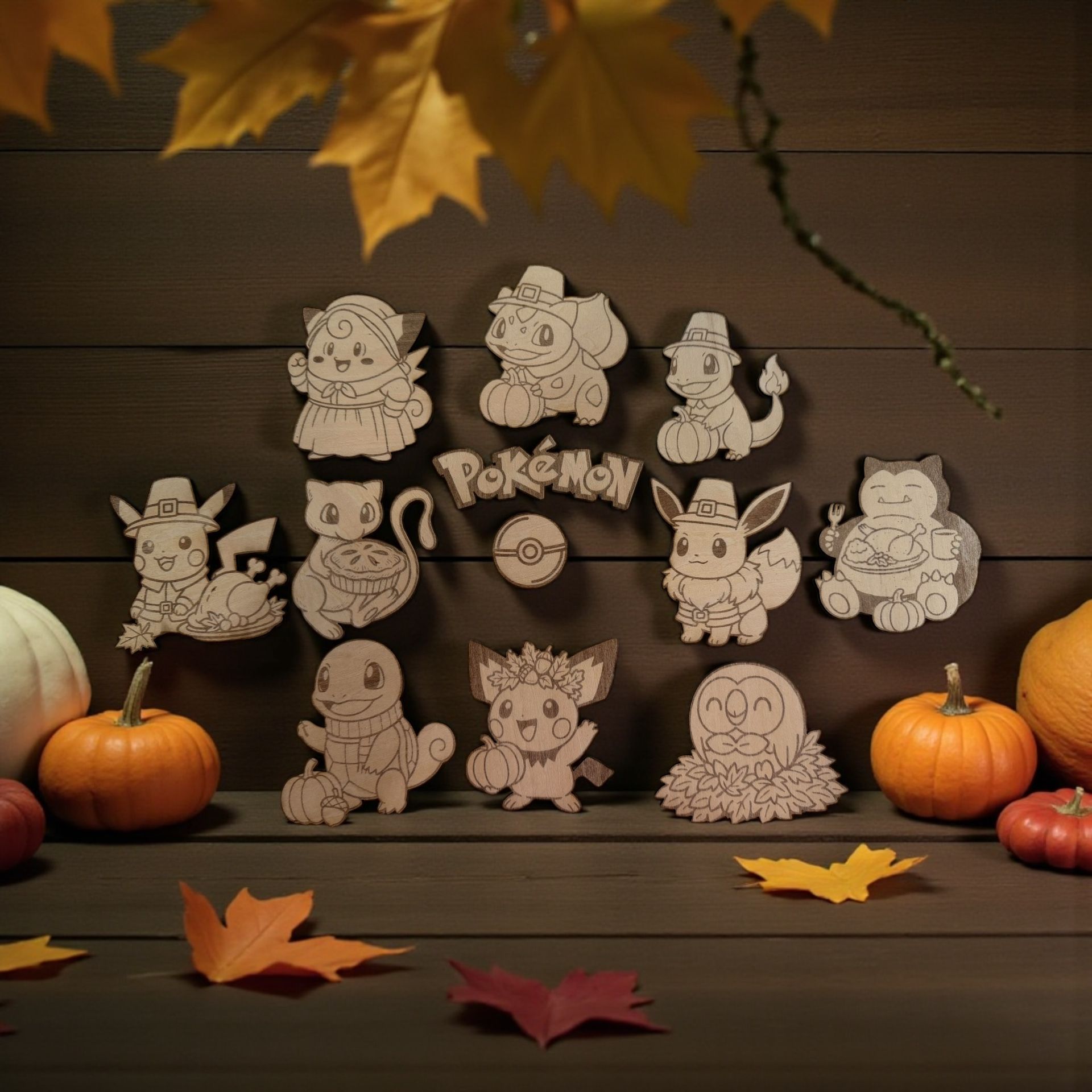 12 Thanksgiving Pokémon Kids Painting or coloring Kit – Pokemon Characters for $10!