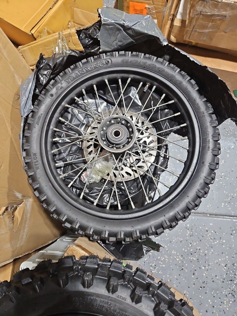 14" pit bike front wheel with tire 60/100-14