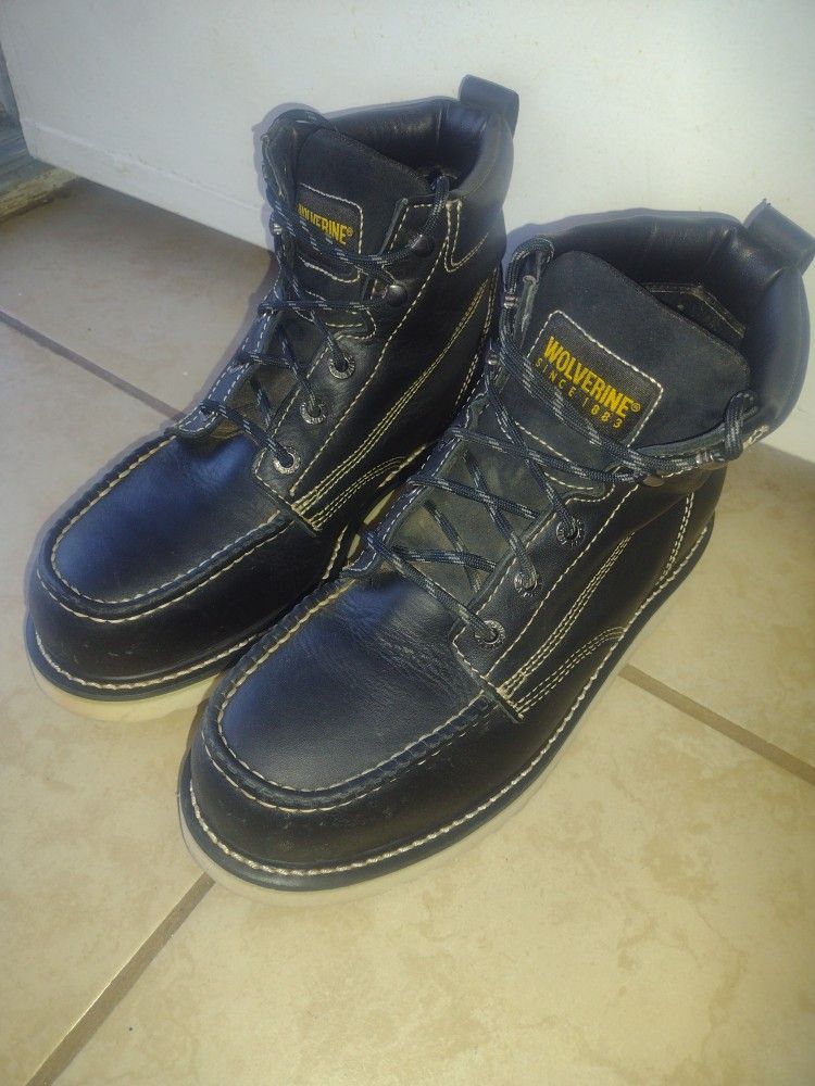 Wolverine Work Steel Toe Boots Blk Size 10