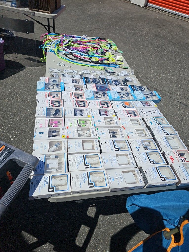 Assortment Of Cables And Earbuds