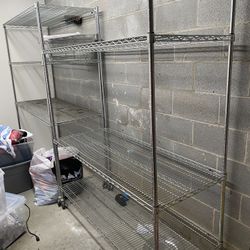 Metal shelves W/Wheels