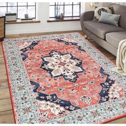 7x10 Ft Brand New Area Rug Foldable Washable And Nonslip 
