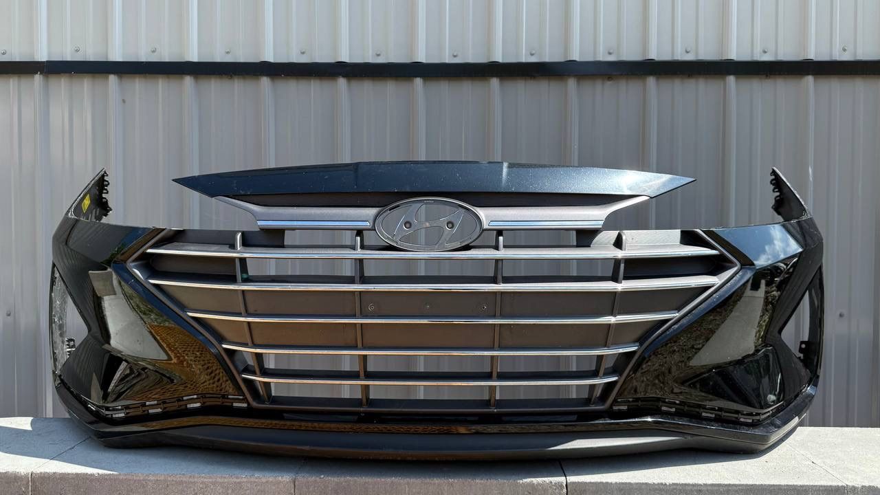 ORIGINAL 2019 2020 HYUNDAI ELANTRA FRONT BUMPER + BLACK PAINT + RADIATOR GRILLE + LOWER VALANCE