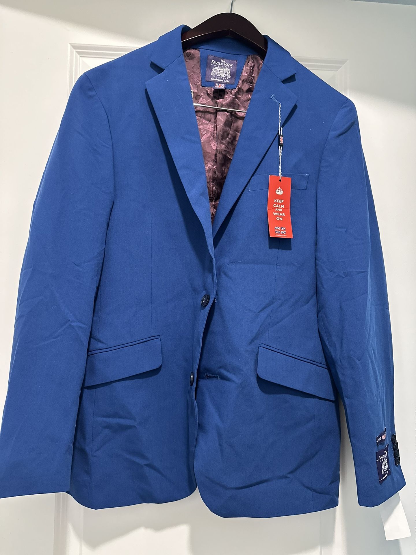 Savile Row Mens 38R Slim Fit 2 Button Sport Coat Jacket Only NWT