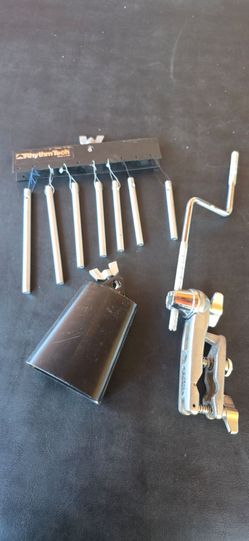 Rhythm Tech Chimes & Cowbell with Tama Cymbal stand adapter