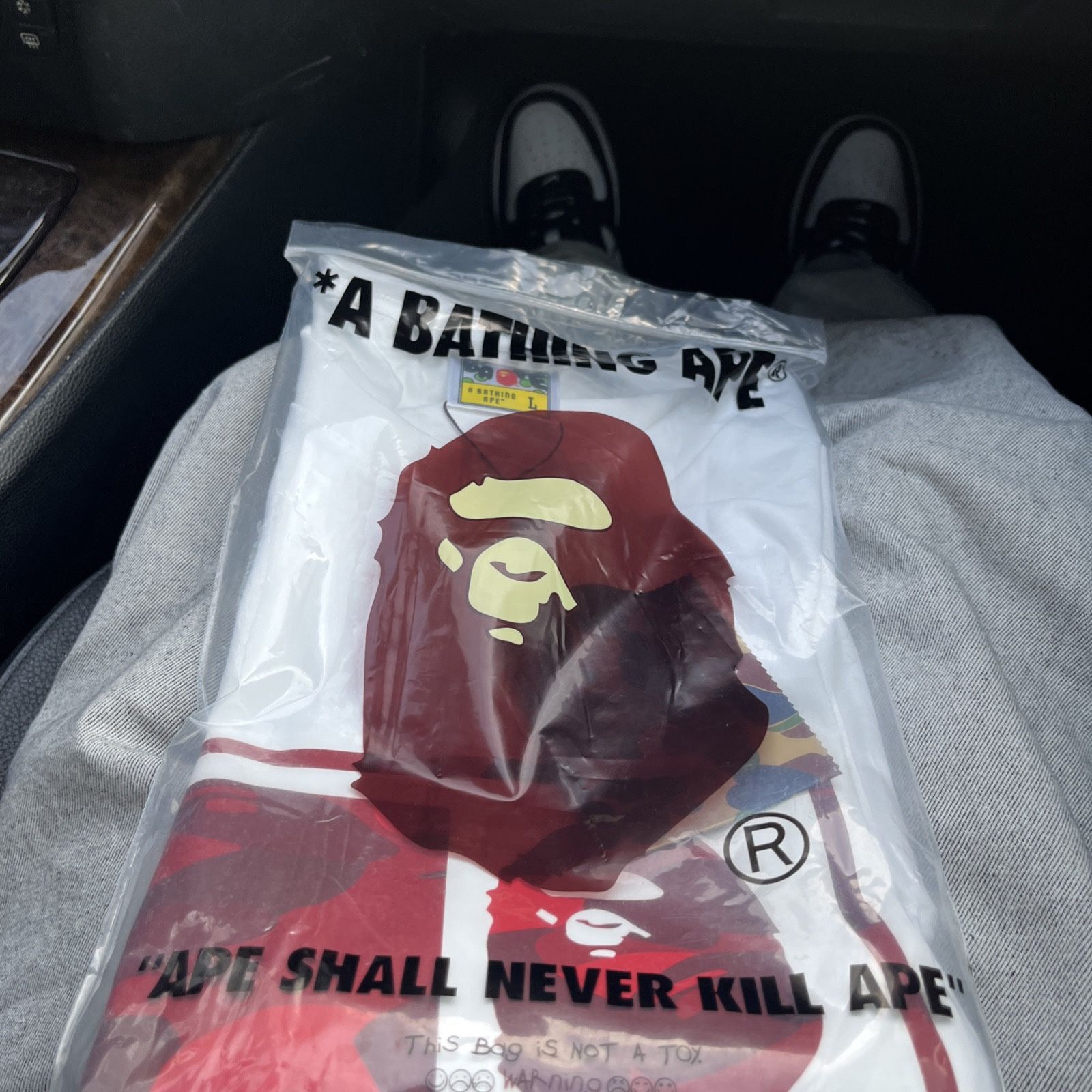 White Bape Tee Shirt Size Large