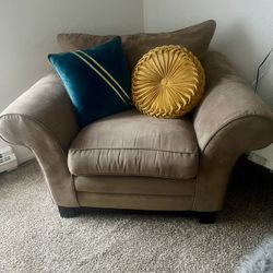 Overstuffed Micro-Suede chair