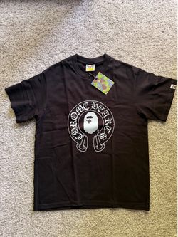 Bape X Chrome Hearts Black Tee with White Logo