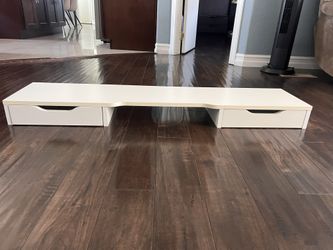 White IKEA Monitor Riser / Desk Stand with Drawers (ELLOVEN)