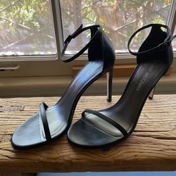 NEW Stuart Weitzman Black Leather Nudist Curve 100mm