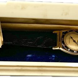 Vintage Hamilton Piping Rock 14K Solid Gold + Box Paper & Tags W/ Alligator Band