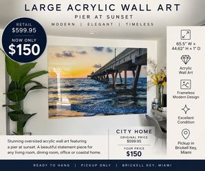 Beautiful oversized Pier Acrylic Wall Art from featuring an ocean pier at sunset.