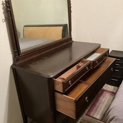 Antique Dresser With Mirror 