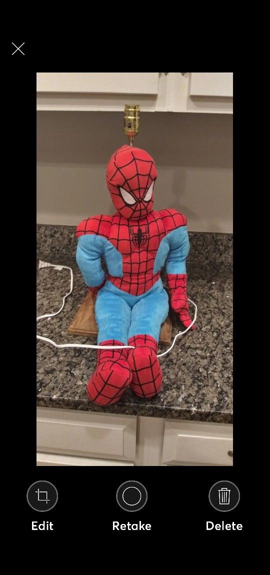 Rare! Spider Man lamp: 24x18"
Rare! Spider Man lamp: 24x18"
Very good shape. Tested and works great! Does not have a lamp shade