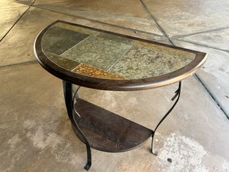 Wood & Stone Console Table