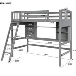 twin loft bed with desk. 